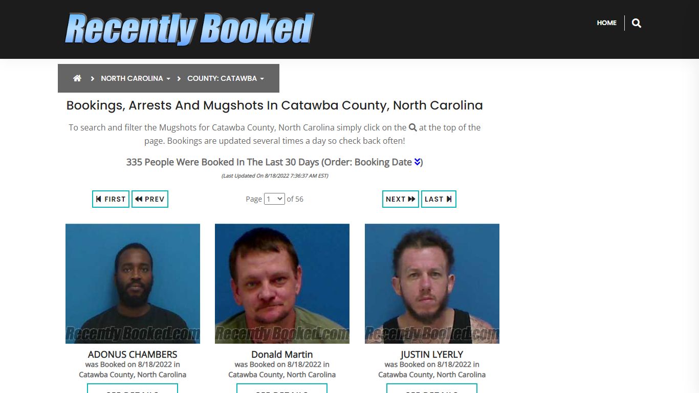 Bookings, Arrests and Mugshots in Catawba County, North Carolina